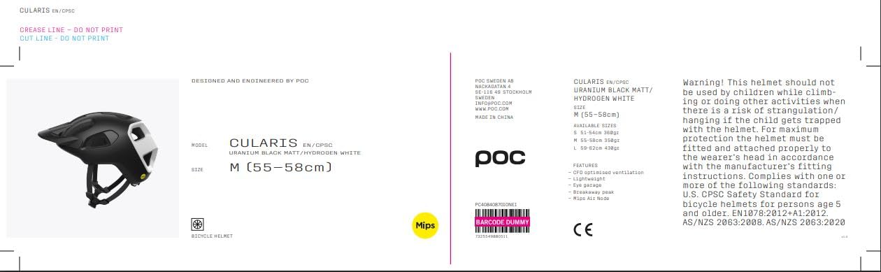 POC Cularis MIPS – Casco de MTB Trail & XC Ultraligero con MIPS Air Node, ventilación optimizada, protección extendida, Visera Breakaway, Fidlock® y Ajuste 360°