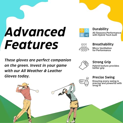 H-Cube All Weather & Genuine Leather Golf Gloves Men - Image 5