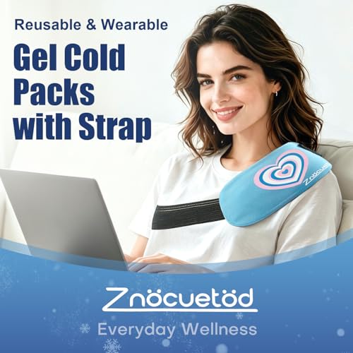 Image of Gel Ice Packs for Injuries Reusable 2 Packs Hot Cold Gel Wrap with Strap