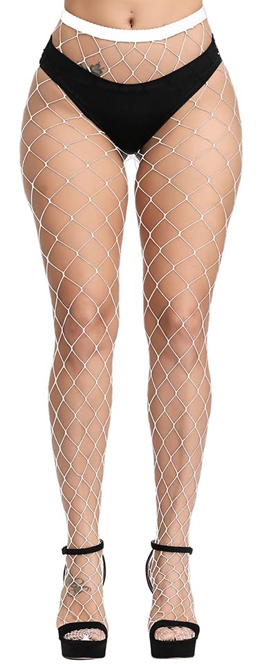 CozyWow Fishnet Tights for Women, High Waist Footed Fishnet Stockings Soft and Stretchy, Womens Patterned Tights 10+ Colors