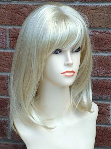 Forever Young Medium Page Style Faceframe Fashion Ladies Wig Platinum White Blonde