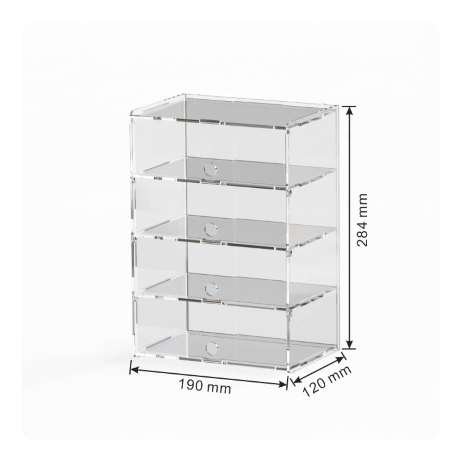 Boîte Présentation en Acrylique Anti-ère Vitrine en Acrylique Compact Présentoir pr nneurs, Étagère , 4 Niveaux