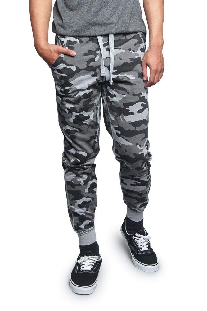 G-Style USA Premium Cotton Blend Cuffed Fleece Sweatpants - UJ13123 - Grey Camo - X-Large - DD12E