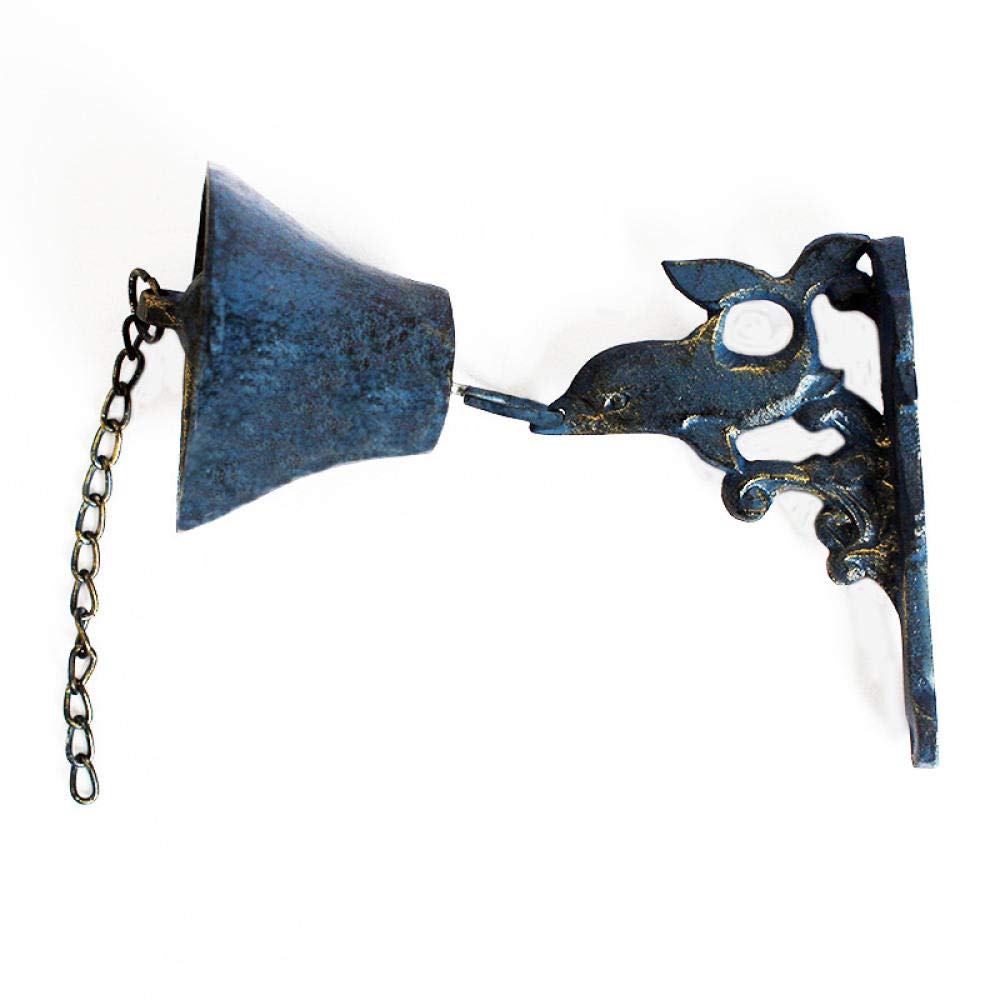 UDRJU Ornamenti di Scultura Campanello Delfino della Decorazione della Parete del Giardino in Ferro Battuto Creativo in Ghisa