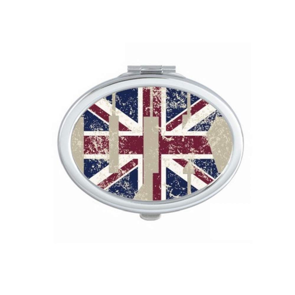 London King UK the Union Jack Flag Mirror Portable Fold Hand Makeup Double Side Glasses
