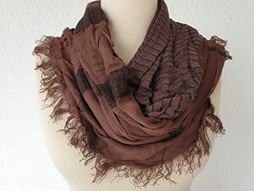 Striped Long Cotton Woven Scarf, Asymmetric Shawl with Fringe for Women and Men3