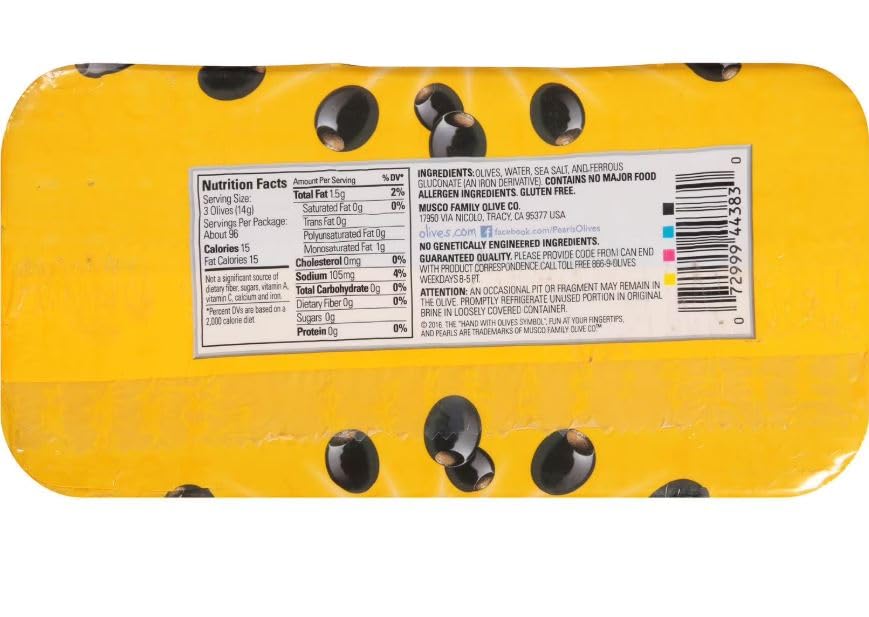 Extra-Large Pitted Olives , This convenient pantry pack holds eight 6 oz * 8 PK (170g) drain weight cans . Extra-Large sized pitted black olives. 8 count .. Total Net Wt [ 48 oz , 3 lb ]