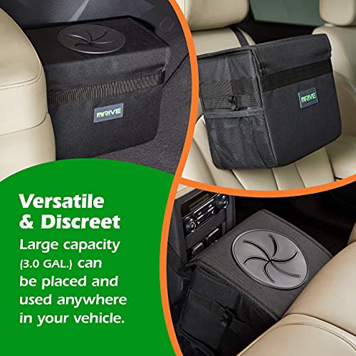 Image of Drive - Collapsible Car Trash Can with 20 Bags - Leakproof, Black, Medium