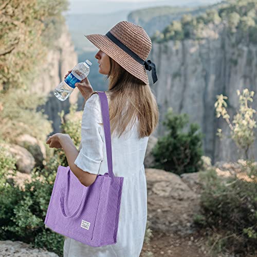 Image of Valleycomfy Corduroy Tote Bag for Women Travel Crossbody Bag Purse Women Shoulder Bags Work Handbags Everyday Hobo Bag