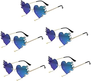 5 Pçs Óculos De Sol De Coração Óculos De Sol De Coração Para Mulheres Óculos De Sol Decorativos Óculos De Sol Sem Aro Coração Óculos De Moda Masculinos Óculos De Sol Sem Armação