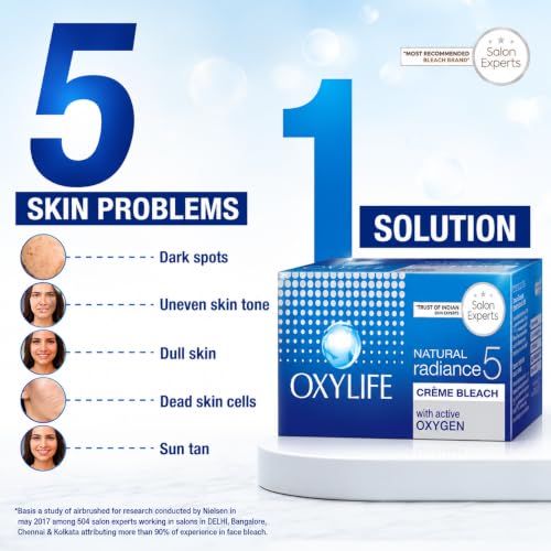 Image of Oxylife Natural Radiance 5 Creme Bleach With Active Oxygen, 126 g