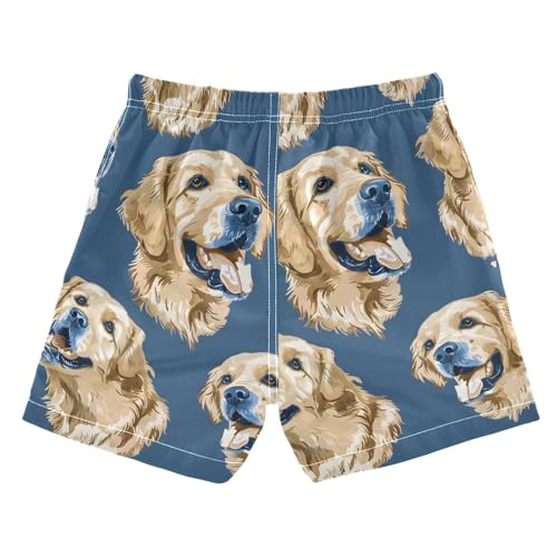 Golden Retriever Dog Boys Swim Trunks Toddler Shorts Swimwear Boardshorts2
