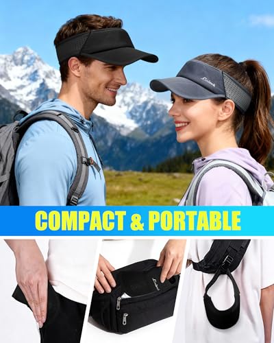 Image of Sports Sun Visor for Men & Women Breathable Mesh, Stretchy Foldable Cooling Visor Hat for Running, Golf, Tennis, Hiking