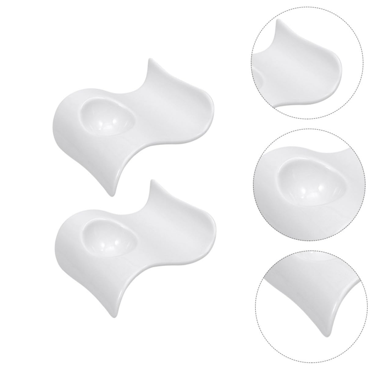 Coquetiers Créatifs en Céramique Blanche, Lot de 6, Modernes