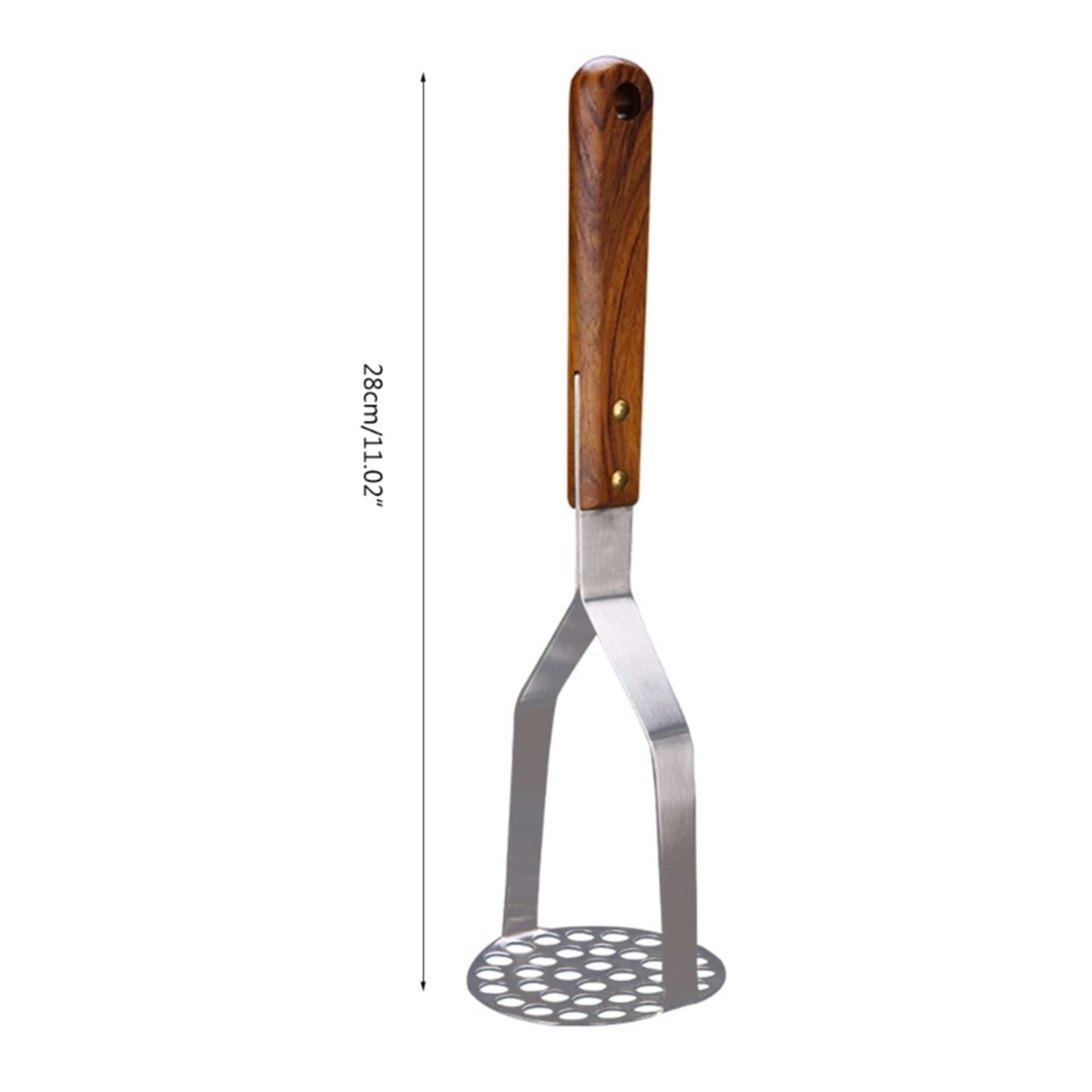 Kartoffelstampfer Kartoffelstampfer Edelstahl Lebensmittelstampfer Utensil mit Holzgriff Gemüse Obst Vielseitiger Stampfer