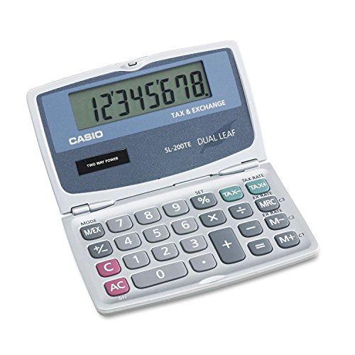 Casio SL-200TE Solar DualLeaf Pocket Calculator
