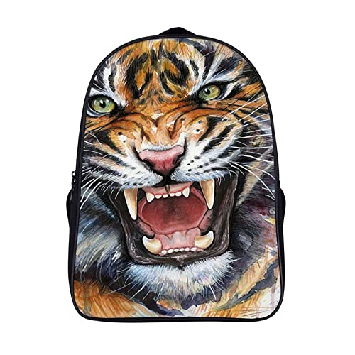 Sac à dos d'école tigre 40x28x16cm pour enfant cartable mixte de loisirs
