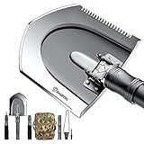 Sharvol Tactical Camping Shovel Multitool - Lightweight and Compact Folding Tool for EDC in Vehicle or Emergency - Essential for Camper, Survivalist, Prepper, Hiker, RV Owner, Backpacker and Offroader