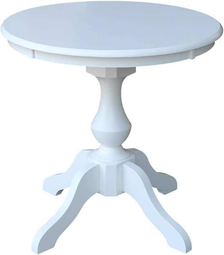International Concepts 30" Round Top Pedestal Table-28.9" H, White : Home & Kitchen