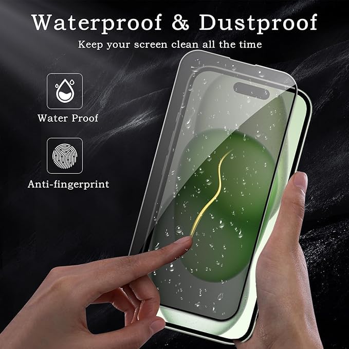 Image of [ 2+2 Pack Privacy Screen Protecor for iPhone 15 Plus Anti-Spy Shatterproof Tempered Glass with Camera Lens Tempered Glass 9H Hardness Bubble Free Anti-Glare Case Friendly