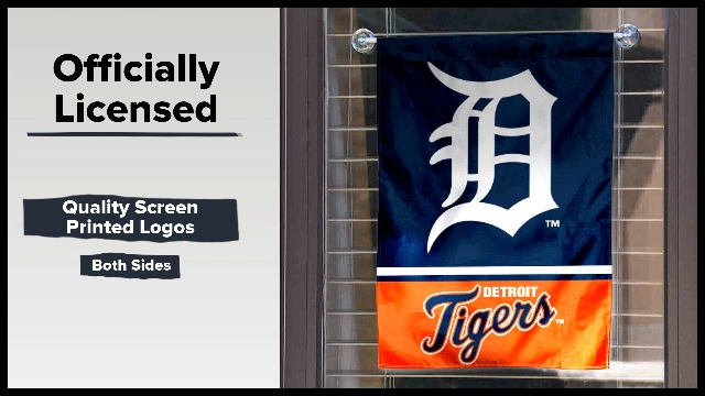 WinCraft - Bandiera da giardino Detroit Tigers 4-Time World Series Champions su entrambi i lati