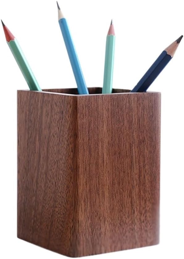 Solid wood pen holder, black walnut desktop storage box, minimalist Japanese learning and office