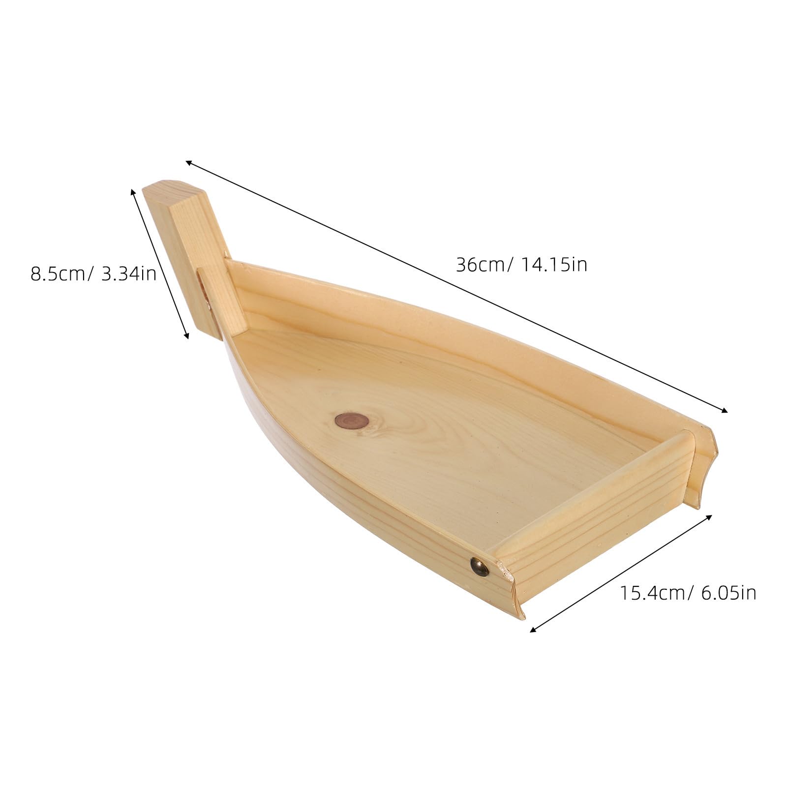 Toyvian Barco de Sushi de Madera Marrón Forma Artística para Servir Sashimi y Aperitivos, Bandeja Funcional para Catering y Presentación Versátil en Eventos