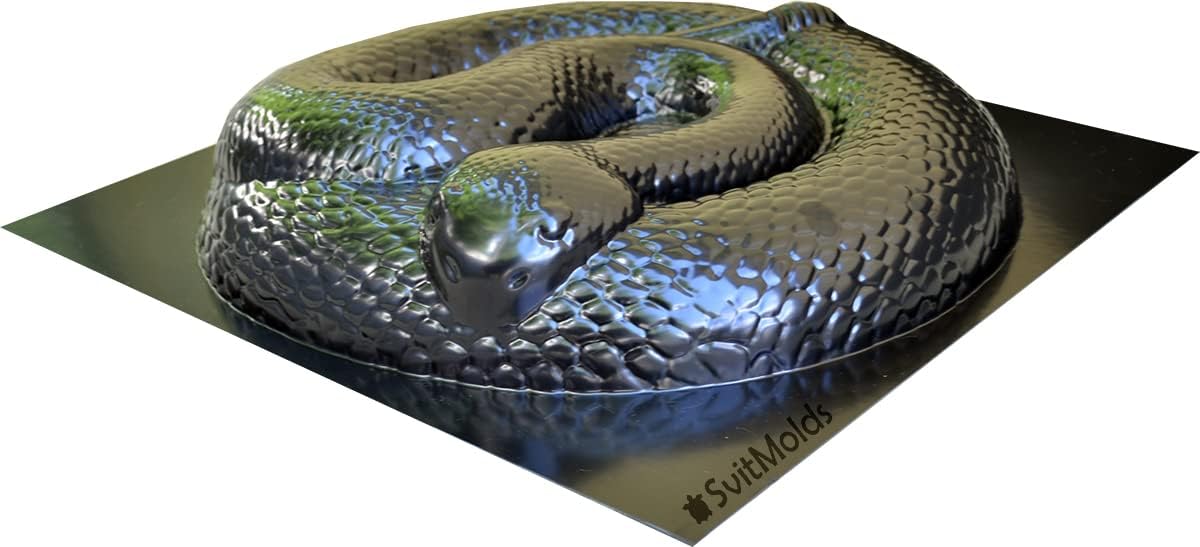 SvitMods Mold Snake DIY Statue for Garden Concrete Cement Mould Rattlesnake Garden Decor Mold Croc for Garden Figure (D72)