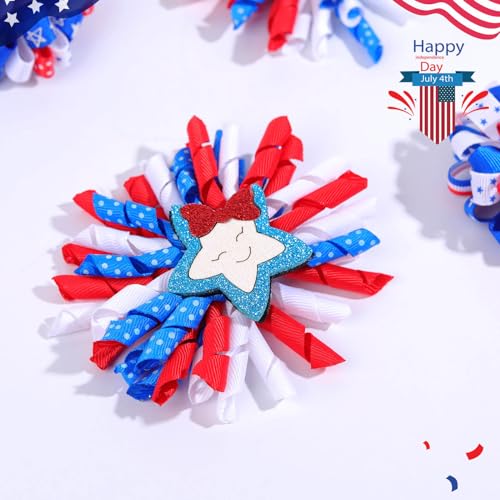 Pinzas para cabello con moño bandera americana miniatura 6