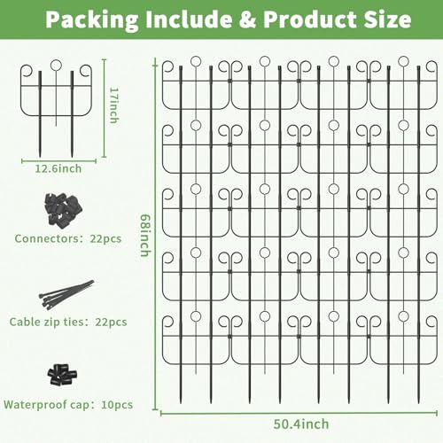 Trellis for Climbing Plants Outdoor, Expandable Heavy-Duty Metal Trellis for Raised Bed Plants, Flowers Vine Ivy, Sturdy Houseplant Pothos Plant Climber Support — view 3