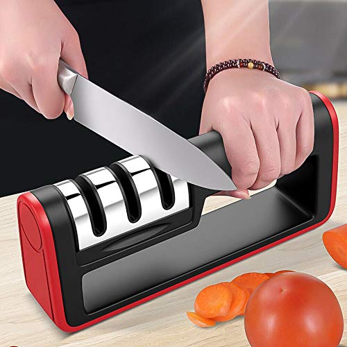 Xiangyang Knife Sharpener Knife Sharpening Stone Stainless Steel 3 Stage Sharpening Tool With Anti-Slip Base Kitchen Supplies #TOP2