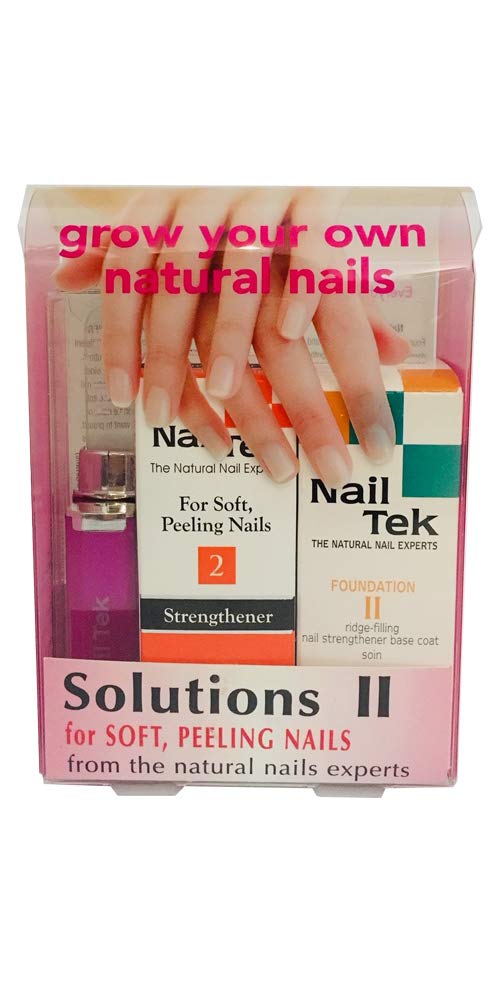 Nail TekNail Treatment Set for Soft & Peeling Nails (Base Coat + Top Coat + Crystal Nail File)
