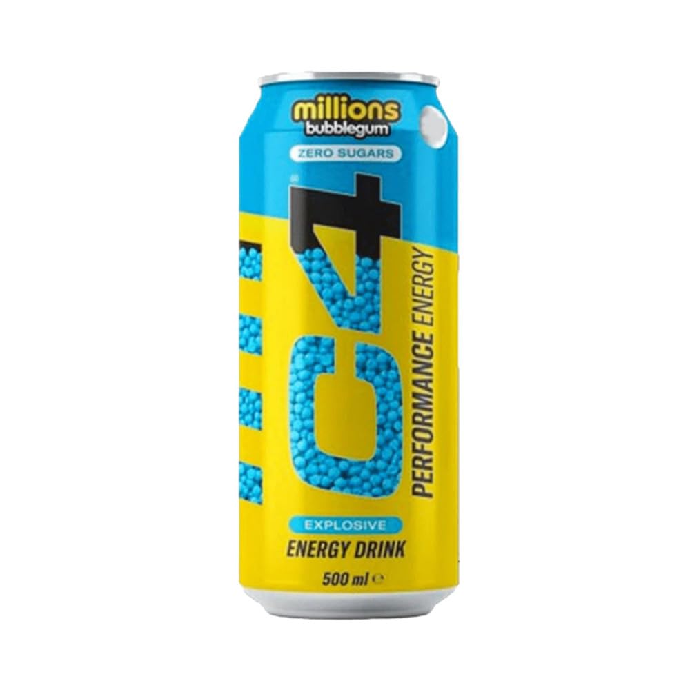 Cellucor - Pack C4 Bebida Energética (12x500ml) - Bebidas energéticas - Bebida energética carbonatada - Millions Bubblegum