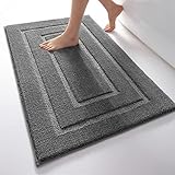 MontVoo Bath Mat Rug- Luxury Soft Absorbent Plush Microfiber Gray Bathroom Rugs Mats Non Slip...