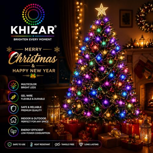 Image of KHIZAR 20 LED Crystal Ball String Lights Multicolor Gel Wire Plug-in Fairy Lights, Decorative Globe LED Lights for Bedroom, Wedding, Diwali, Christmas, Party, Home & Garden Decor