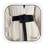 COSYDAYS Wide Leather Belt Black Statement Waist Belts Fashion for Women (Black)