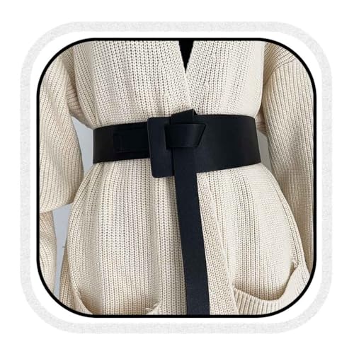 COSYDAYS Wide Leather Belt Black Statement Waist Belts Fashion for