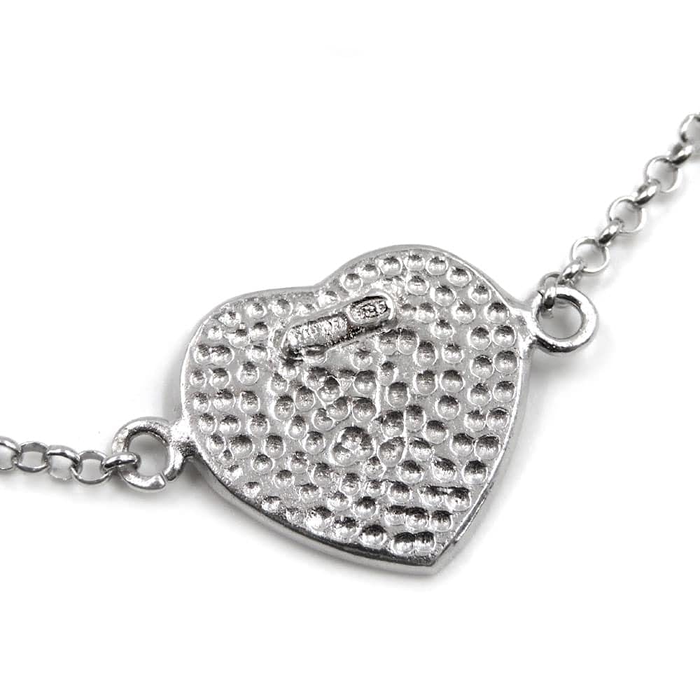 Bracciale con Medaglietta Cuore Personalizzabile in Argento Sterling 925, Incisione Inclusa