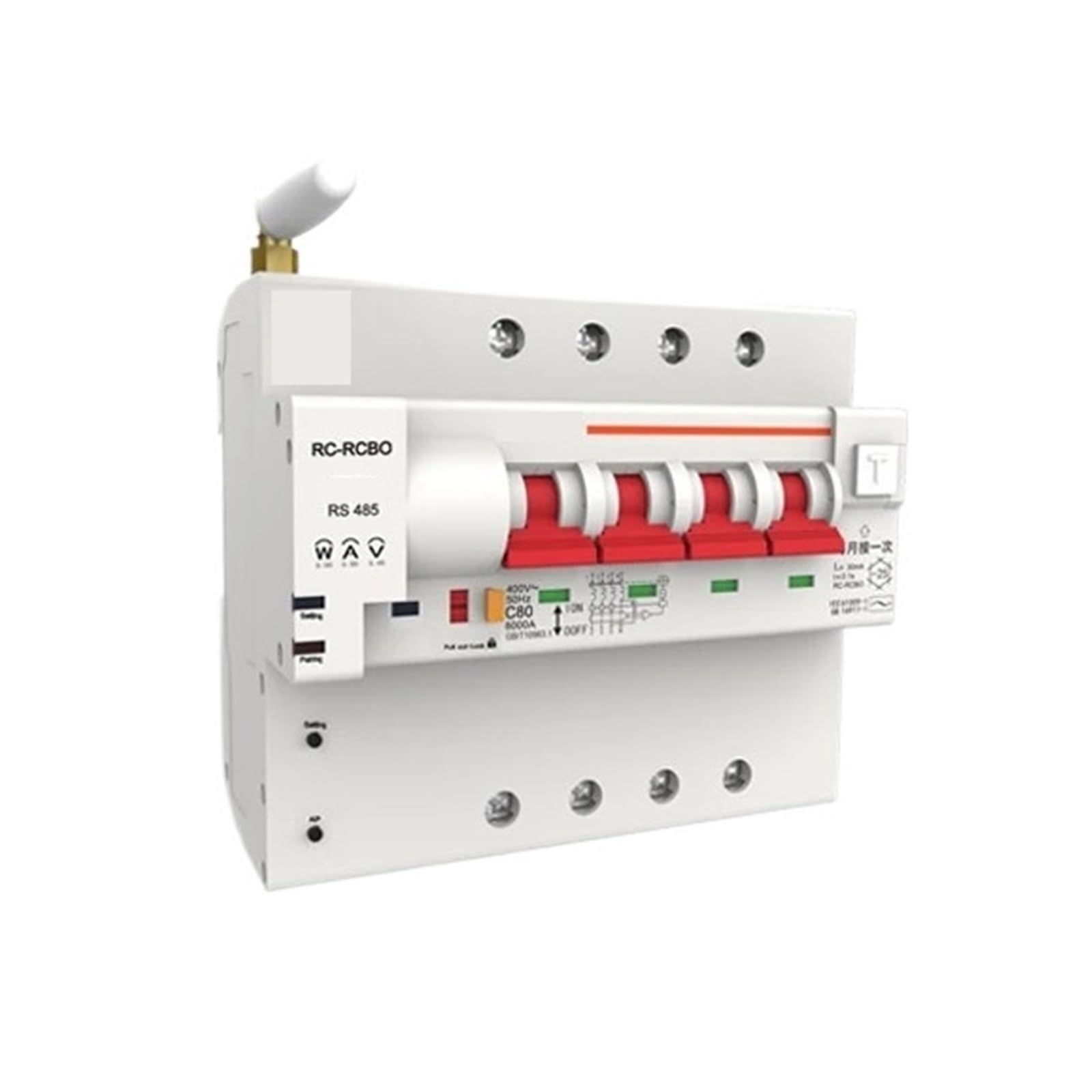 Protection contre les fuites et mesure kWh par disjoncteur de rail DIN 4 phase 100A