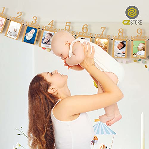 CZ Store - 1e Verjaardag Fotobanner -✮LEVENSLANGE GARANTIE✮- Baby Mijlpaal Slinger voor 1e Verjaardag, 12 Kraftpapier… - Image 6