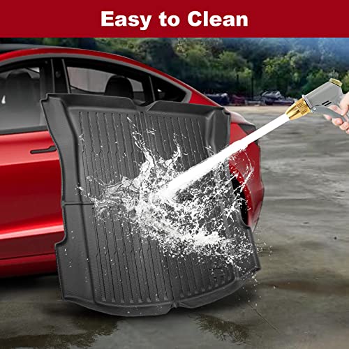 Spurtar For Tesla Model 3 Trunk Mat 2017-2023, 3D Rear Car Floor Mats For Tesla Model 3 2017 2018 2019 2020 2021 2022 2023, All Weather Tpe Cargo Liners, Heavy Duty Cargo Mat Fit For Tesla 5 Seater #TOP7