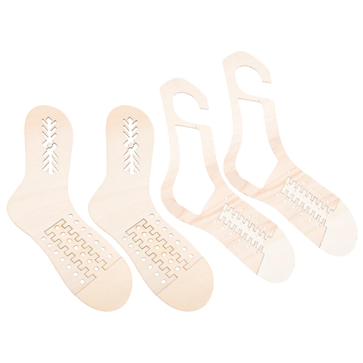 DIYEAH 5 Sätze Ausstellungsmodell Gestrickter Socken Baumwollgarn Zum Häkeln Strickwolle Blocker Sockenspanner Diy Gewebte Sockenmodelle Bausatz Maschenmarkierer Stich Hölzern 2 Paar * 5