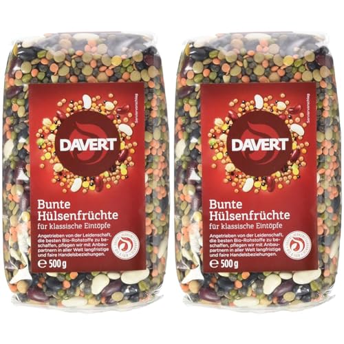Davert Bunte Hülsenfrüchte (1 x 500 g) - Bio (Packung mit 2)