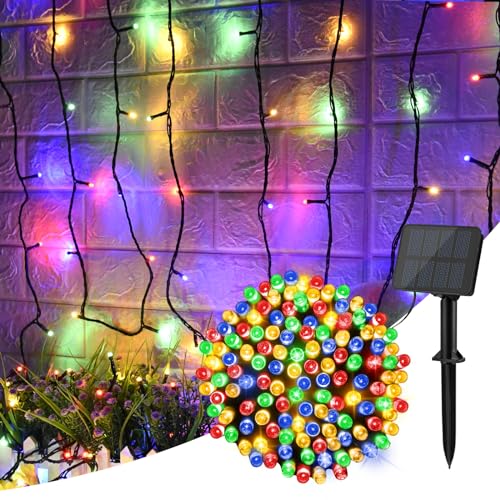 cshare LED イルミネーションライト 屋外 50LED 5M ソーラーライト LED ソーラー ストリングライト ソーラー イルミネーションライト IP65防水 8点灯モード フェアリーライト クリスマスツリーライト キャンプ用 ガーランドライト ledガーデンライト クリスマス/ハロウィン/新年/祝日/学園祭屋外/室外/室内/庭対応 イルミネーション ソーラーライト カラー：カラフル