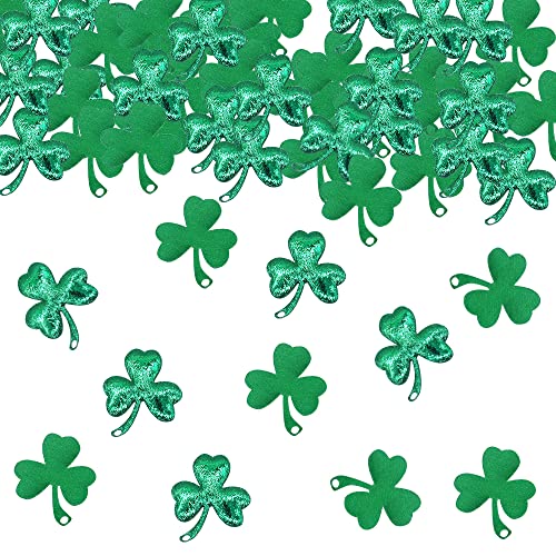 Hying 200 Pieces Spring Leaves Confetti Decorations for Table, Irish Shamrock Confetti Green Table Confetti Lucky Clover Leaves Sequin Sprinkles Confetti for Saint Patrick's Day Carnival Party Favors