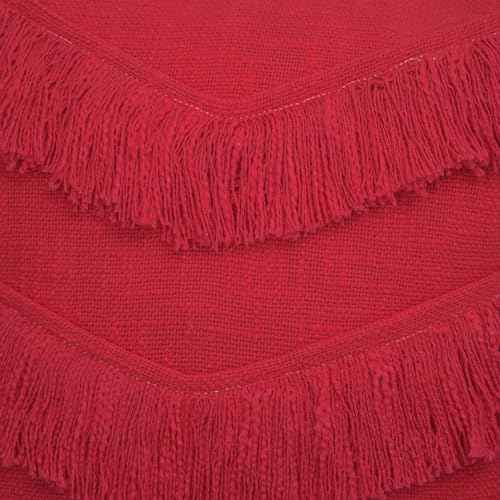 Image of Cotton Cushion Covers 16 inch x 16 inch | Boho Shaggy Square Decorative Cushion Cover for Bedroom | Hand Made Boho Throw Pillow Cover for Sofa (Set of 1, 16 * 16)