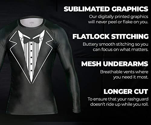 Unisex Funny Tuxedo Compression Long Sleeve Shirt BJJ Rash Guard for Team Training Party2