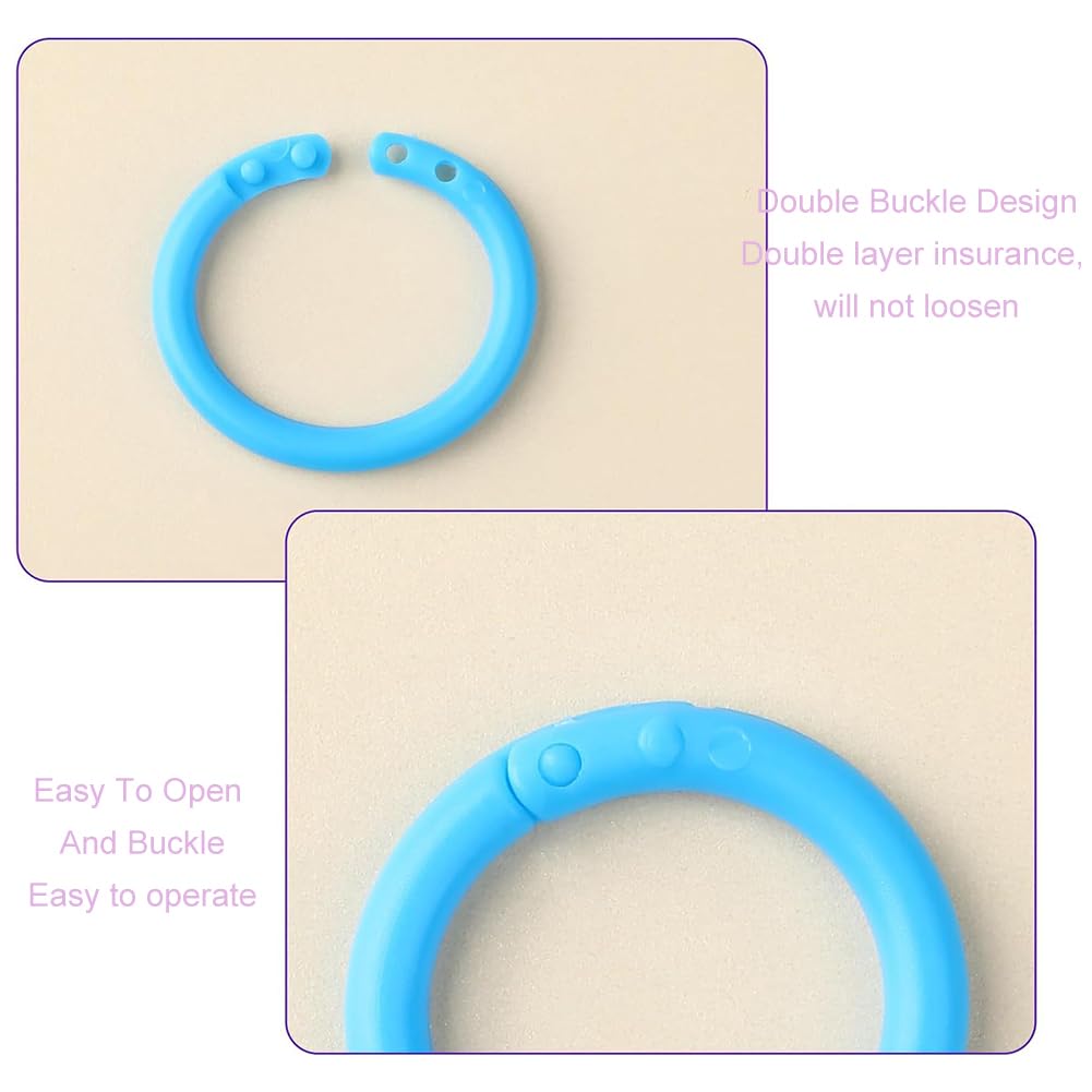 60 Anelli Rilegatura Plastica Multicolore - Per Fogli Mobili, Album E Quaderni - 6 Colori