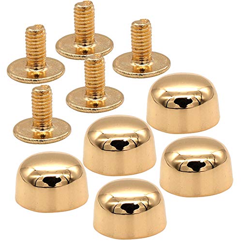 TSUKURIRO 底鋲 マフィン型 ネジ バッグ カバン 修理 レザークラフト DIY ハンドメイド パーツ (ゴールド, 5個セット)