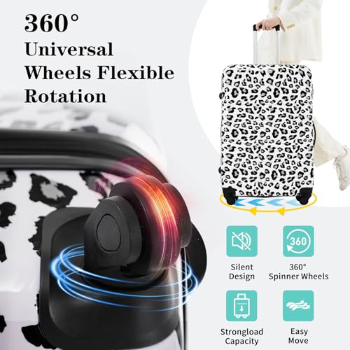 Hardshell Luggage Set with Spinner Wheels, Lightweight TSA Lock, Leopard Print Decoration, 3 Piece (20/24/28) Suitcase Set3